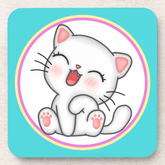 Dessous-de-verre Cat Beverage Coaster (Devant)