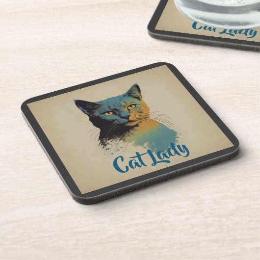 Dessous-de-verre Cat Lady Beverage Coaster (Côté gauche)