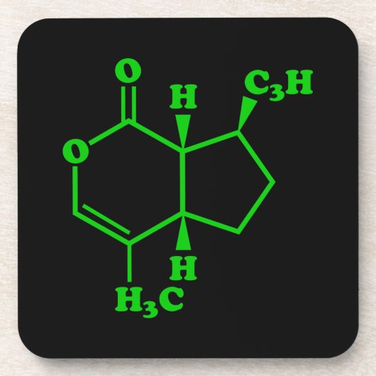 Dessous-de-verre Catnip Nepetalactone Formule chimique moléculaire (Devant)