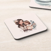 Dessous-de-verre Caution adorable mère et fille (3) (Côté gauche)