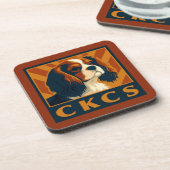 Dessous-de-verre Cavalier King Charles Spaniel CKCS Retro (Côté gauche)