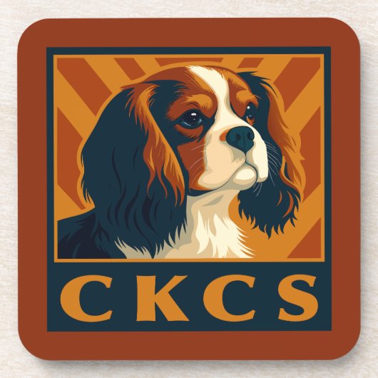 Dessous-de-verre Cavalier King Charles Spaniel CKCS Retro (Devant)