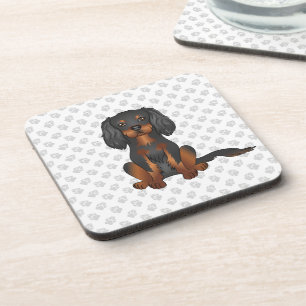 Dessous-de-verre Cavalier King Charles Spaniel noir et feu & Pattes