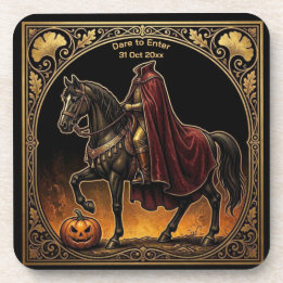 Dessous-de-verre Cavalier sans tête Sleepy Hollow Or noir doré