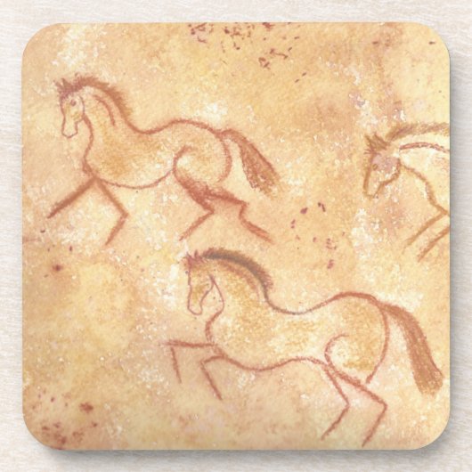 Dessous-de-verre Cave Drawing Painting of Horses (Devant)