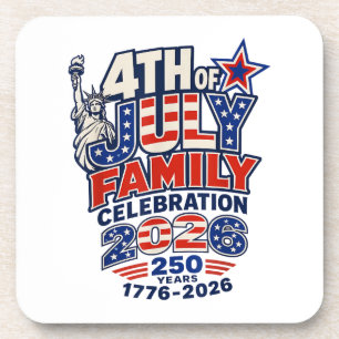 Dessous-de-verre Célébration de la fête de famille du 4 juillet 202