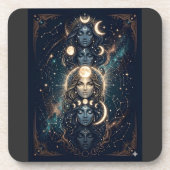 Dessous-de-verre Celestial Moon Goddess Mystical (Devant)
