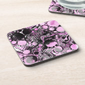 Dessous-de-verre Cellules d'art fluides en marbre rose et noir Mode (Côté gauche)