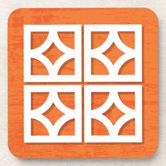 Dessous-de-verre Centre Siècle Moderne Breeze Blocs Orange Dessous  (Devant)