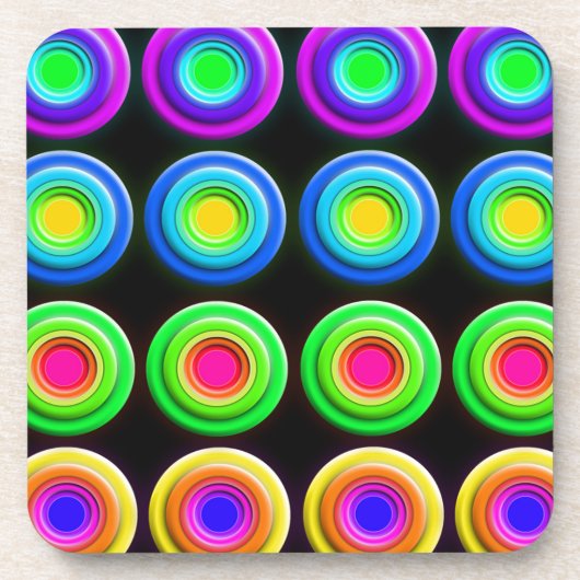 Dessous-de-verre Cercles 3D colorés (Devant)