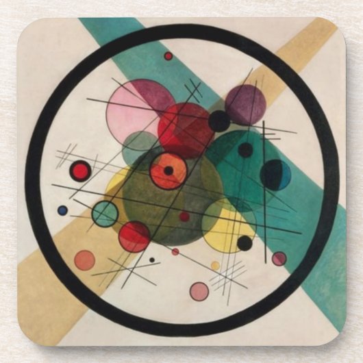 Dessous-de-verre Cercles Abstraits Kandinsky dans un cercle (Devant)