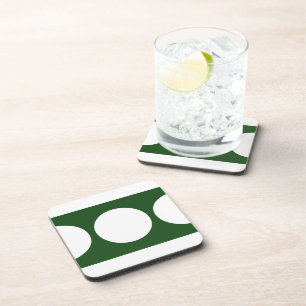 Dessous-de-verre Cercles blancs sur vert