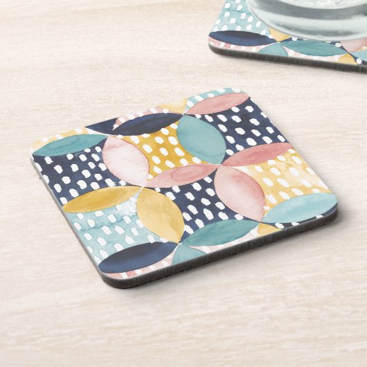 Dessous-de-verre Cercles géométriques aquarelle (Côté gauche)