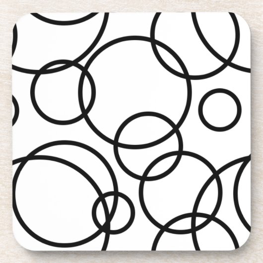 Dessous-de-verre Cercles Noirs Et Blancs (Devant)