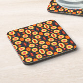 Dessous-de-verre Cercles Orange Jaune Noir (Côté gauche)