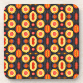 Dessous-de-verre Cercles Orange Jaune Noir (Devant)