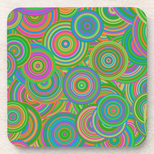 Dessous-de-verre cercles rétro (Devant)