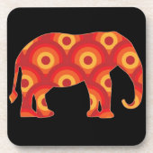 Dessous-de-verre Cercles rétro funky Elephant (Devant)
