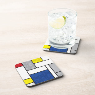 Dessous-de-verre Cercles Rétro Mondrian Art Mod Minimaliste De Stij