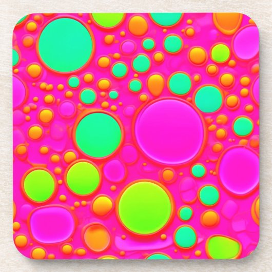 Dessous-de-verre Cercles roses et verts (Devant)
