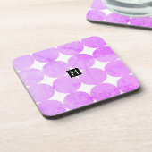 Dessous-de-verre Cercles violets modernes | Monogramme (Côté gauche)