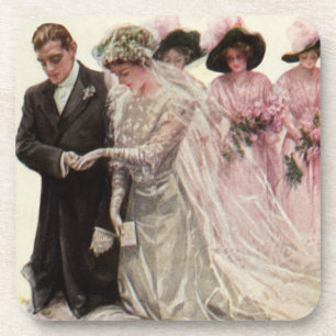 Dessous-de-verre Cérémonie de Mariage victorienne vintage Mariée et