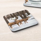 Dessous-de-verre Cerf à Queue Blanche Dans la Neige (Côté gauche)