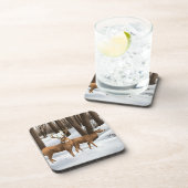 Dessous-de-verre Cerf à Queue Blanche Dans la Neige (Côté Droit)