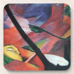 Dessous-de-verre Cerf dans la forêt II par Franz Marc; Reh im Walde