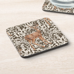 Dessous-de-verre Cerf sur le motif damassé de chêne décoratif en ma