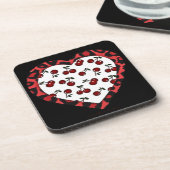 Dessous-de-verre Cerises RAB Empreinte de léopard Heart Rockabilly (Côté gauche)