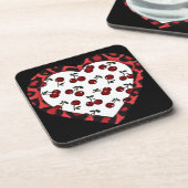 Dessous-de-verre Cerises Rockabilly RAB Impression Léopard Coeur (Côté gauche)