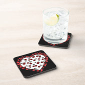 Dessous-de-verre Cerises Rockabilly RAB Impression Léopard Coeur (Côté Droit)