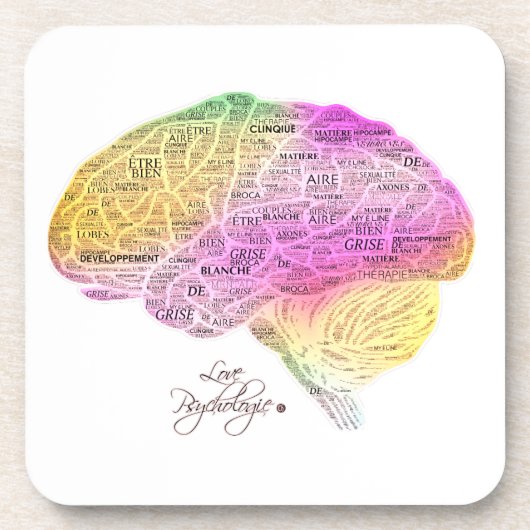 Dessous de verre cerveau psychologie (Devant)