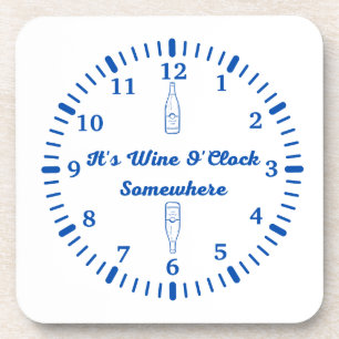 Dessous-de-verre C'est Wine O'clock Quelque part sur un