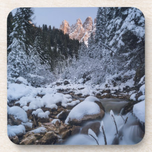 Dessous-de-verre Chaîne de montagnes Geisler enneigée