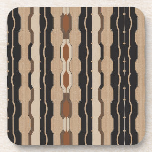 Dessous-de-verre Chaîne d'héritage Rayure n° 5 (terracotta + noir)