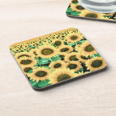 Dessous-de-verre Champ de tournesols jaunes dorés (Côté gauche)