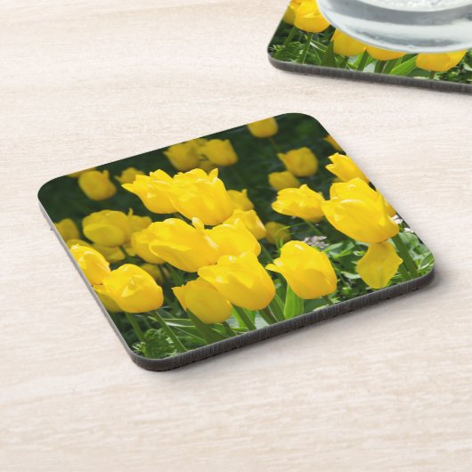 Dessous-de-verre Champ de tulipes jaune vif (Côté gauche)