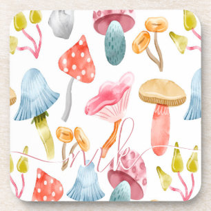 Dessous-de-verre Champignons Pastel Aquarelle