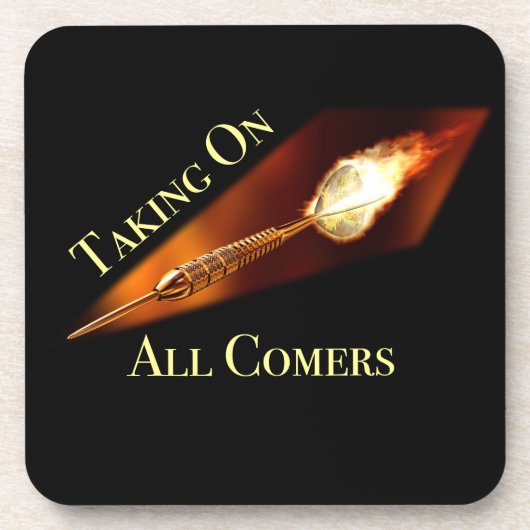 Dessous-de-verre Champion des fléchettes sur tous les arrivants (Devant)