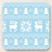 Dessous-de-verre Chandail de Noël bleu élégant Motif d'hiver (Devant)