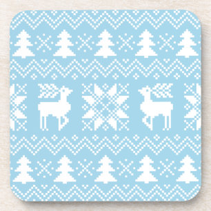 Dessous-de-verre Chandail de Noël bleu élégant Motif d'hiver