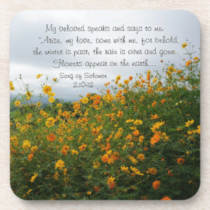 Dessous-de-verre Chanson de Salomon 2:10-12, Verse de la Bible, Fle