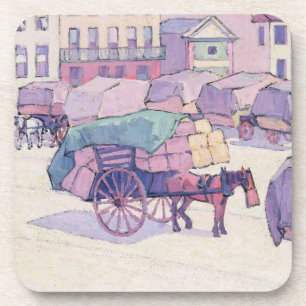 Dessous-de-verre Chariots de foin, marché de Cumberland (huile sur