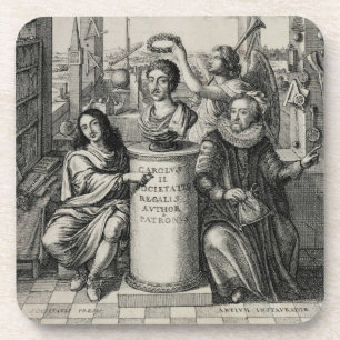 Dessous-de-verre Charles II (1630-85) comme patron du Societ royal