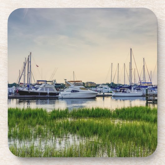 Dessous-de-verre Charleston Harbour Boats Sunset (Devant)