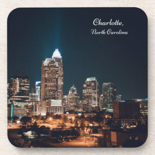 Dessous-de-verre Charlotte North Carolina City Skyline Nuit