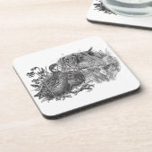 Dessous-de-verre Chasse à la caille avec chien de chasse (Côté gauche)