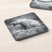 Dessous-de-verre Chasseur blanc d'ours blanc sur la glace dans (Côté gauche)